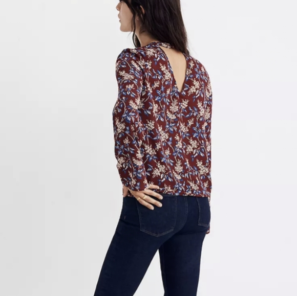 MADEWELL Bell-Sleeve Tie Top in Antique Flora - Picture 2 of 9